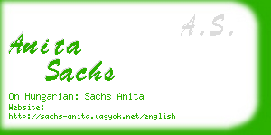 anita sachs business card